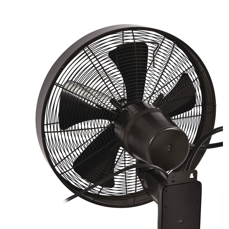ZEVENTI - Ventilador de pared FREEZE 50W/230V diá. 40 cm negro/marrón + control remoto