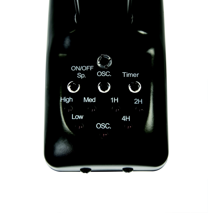 ZEVENTI - Ventilador de pared FREEZE 50W/230V diá. 40 cm negro/marrón + control remoto