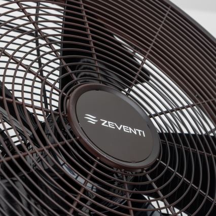 ZEVENTI - Ventilador de pared FREEZE 50W/230V diá. 40 cm negro/marrón + control remoto