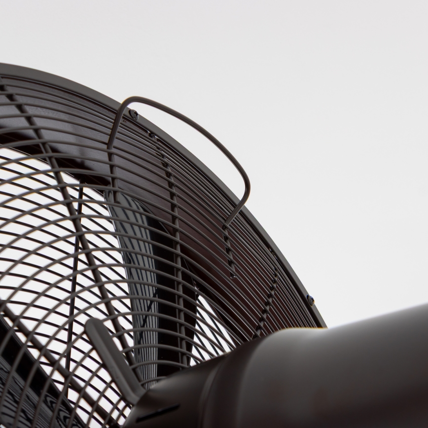 ZEVENTI - Ventilador de pared FREEZE 50W/230V diá. 40 cm negro/marrón + control remoto