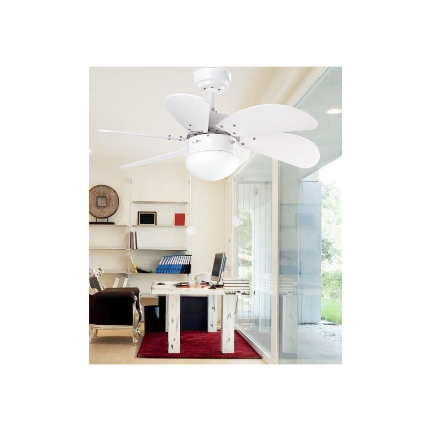 ZEVENTI - Ventilador de techo FAMARA 1xE14/60W/230V blanco