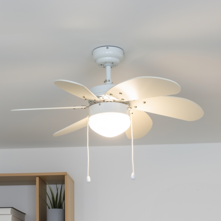 ZEVENTI - Ventilador de techo FAMARA 1xE14/60W/230V blanco