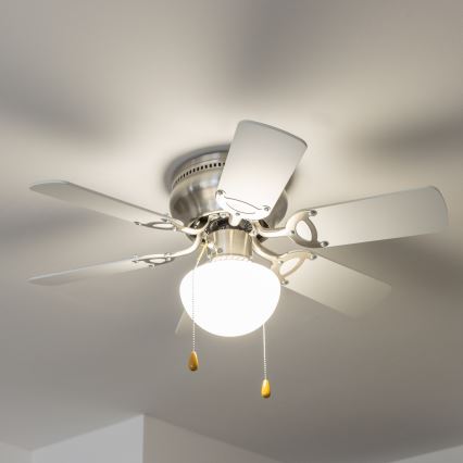 ZEVENTI - Ventilador de techo GALDANA 1xE27/60W/230V gris/blanco