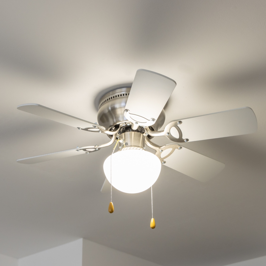 ZEVENTI - Ventilador de techo GALDANA 1xE27/60W/230V gris/blanco