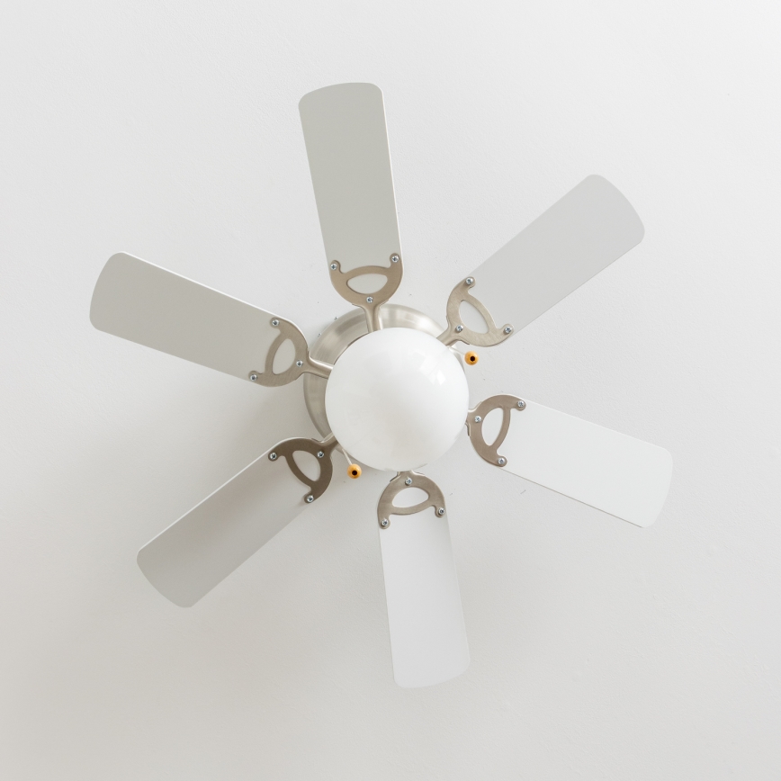 ZEVENTI - Ventilador de techo GALDANA 1xE27/60W/230V gris/blanco