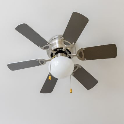 ZEVENTI - Ventilador de techo GALDANA 1xE27/60W/230V gris/blanco