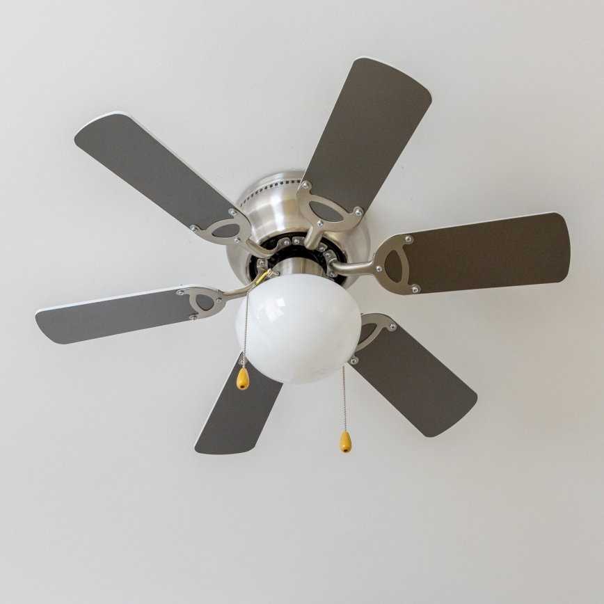 ZEVENTI - Ventilador de techo GALDANA 1xE27/60W/230V gris/blanco