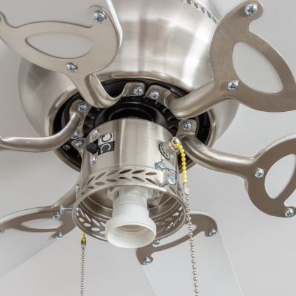 ZEVENTI - Ventilador de techo GALDANA 1xE27/60W/230V gris/blanco