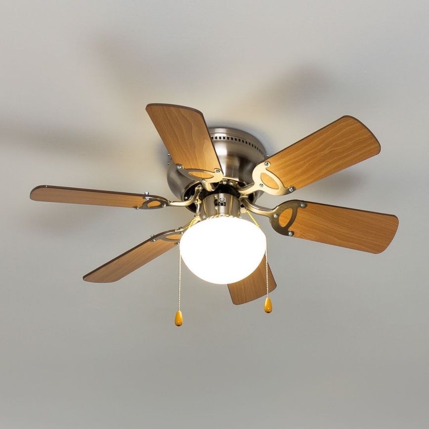ZEVENTI - Ventilador de techo GALDANA 1xE27/60W/230V marrón/beige