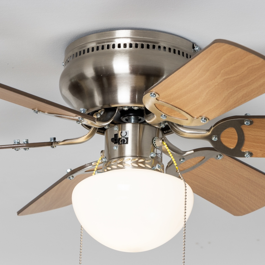 ZEVENTI - Ventilador de techo GALDANA 1xE27/60W/230V marrón/beige