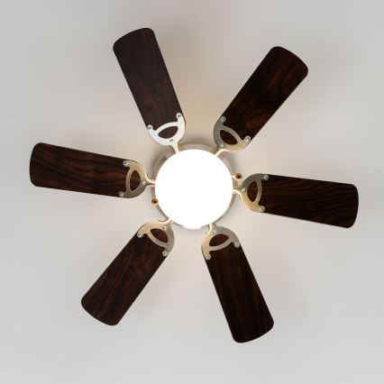 ZEVENTI - Ventilador de techo GALDANA 1xE27/60W/230V marrón/beige