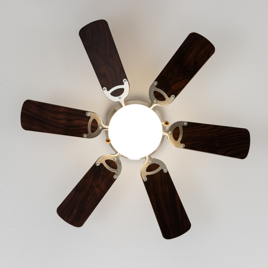ZEVENTI - Ventilador de techo GALDANA 1xE27/60W/230V marrón/beige