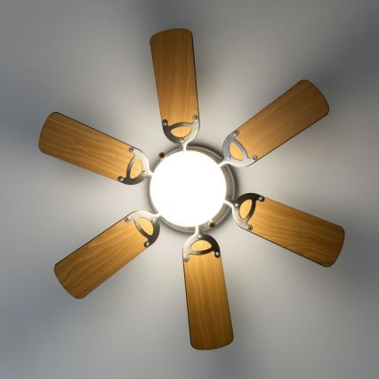 ZEVENTI - Ventilador de techo GALDANA 1xE27/60W/230V marrón/beige