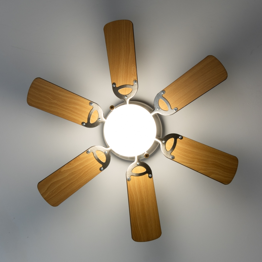 ZEVENTI - Ventilador de techo GALDANA 1xE27/60W/230V marrón/beige
