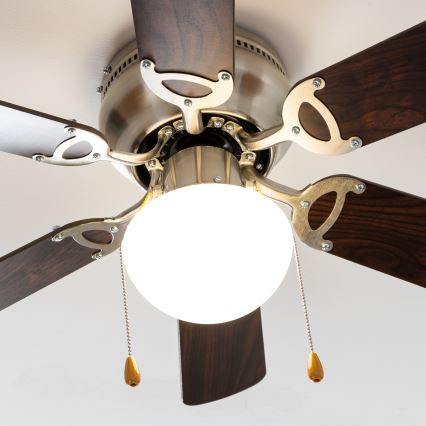ZEVENTI - Ventilador de techo GALDANA 1xE27/60W/230V marrón/beige