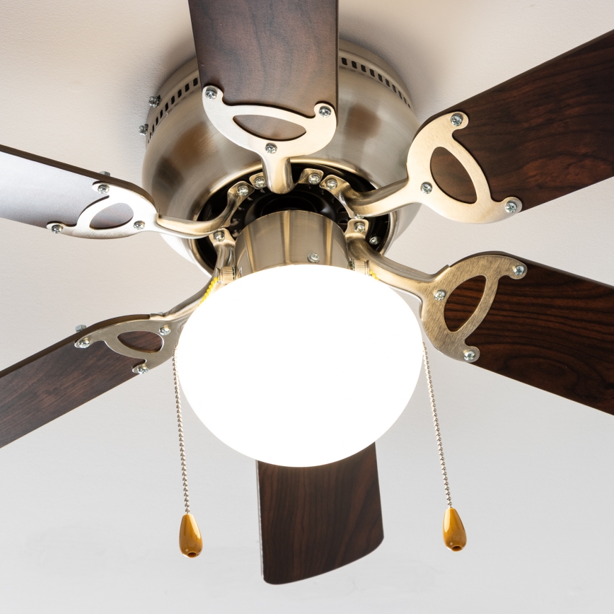 ZEVENTI - Ventilador de techo GALDANA 1xE27/60W/230V marrón/beige