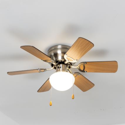 ZEVENTI - Ventilador de techo GALDANA 1xE27/60W/230V marrón/beige