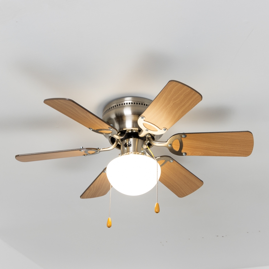 ZEVENTI - Ventilador de techo GALDANA 1xE27/60W/230V marrón/beige