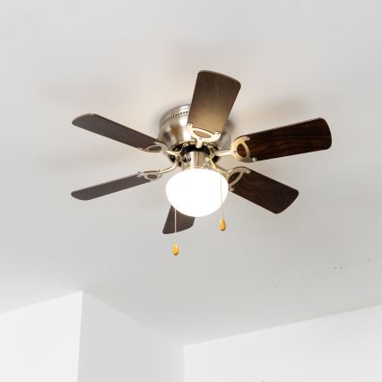 ZEVENTI - Ventilador de techo GALDANA 1xE27/60W/230V marrón/beige