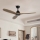 ZEVENTI - Ventilador de techo LAURIA Wi-Fi Tuya negro/roble + control remoto