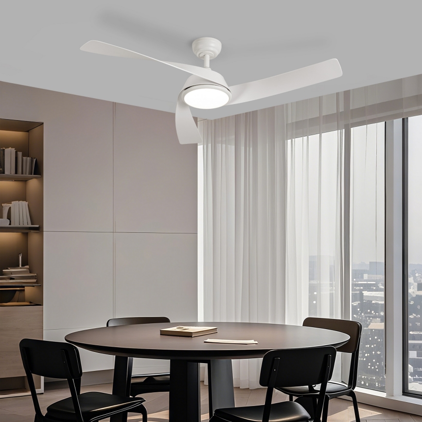 ZEVENTI - Ventilador de techo LED regulable AERYS LED/24W/230V 3000/4000/6000K Wi-Fi Tuya blanco + control remoto