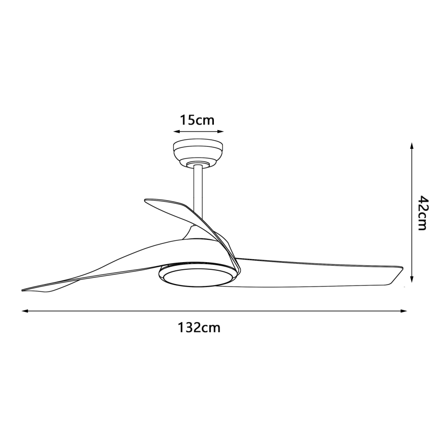 ZEVENTI - Ventilador de techo LED regulable AERYS LED/24W/230V 3000/4000/6000K Wi-Fi Tuya negro/nogal + mando a distancia