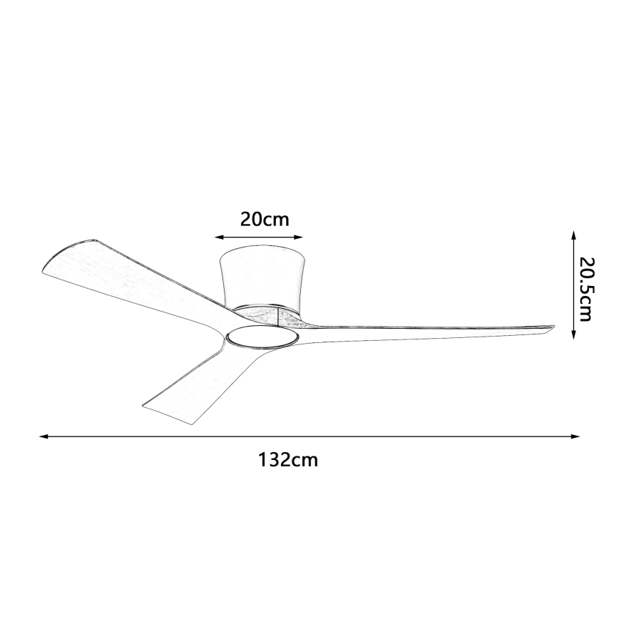 ZEVENTI - Ventilador de techo LED regulable AUREX LED/24W/230V 3000/4000/6000K Wi-Fi Tuya negro/nogal + mando a distancia