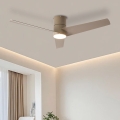 ZEVENTI - Ventilador de techo LED BARROSA LED/18W/230V 3000/4000/6000K Wi-Fi Tuya beige + mando a distancia