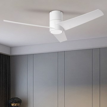 ZEVENTI - Ventilador de techo LED BARROSA LED/18W/230V 3000/4000/6000K Wi-Fi Tuya blanco + control remoto