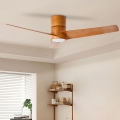 ZEVENTI - Ventilador de techo LED BARROSA LED/18W/230V 3000/4000/6000K Wi-Fi Tuya marrón + mando a distancia