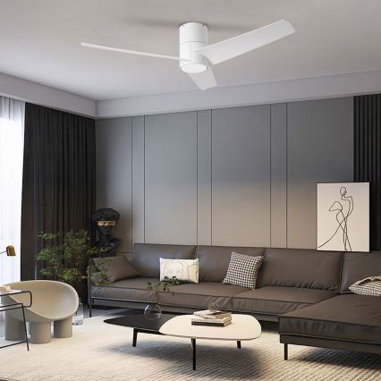 ZEVENTI - Ventilador de techo LED BARROSA LED/18W/230V 3000/4000/6000K Wi-Fi Tuya blanco + control remoto