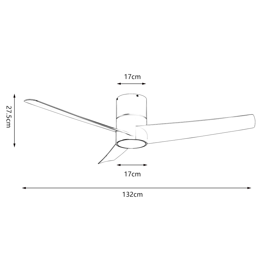 ZEVENTI - Ventilador de techo LED BARROSA LED/18W/230V 3000/4000/6000K Wi-Fi Tuya blanco + mando a distancia