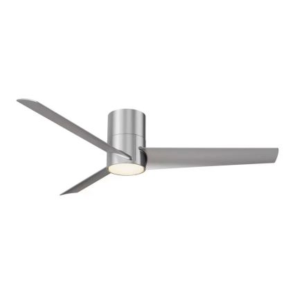 ZEVENTI - Ventilador de techo LED BARROSA LED/18W/230V 3000/4000/6000K Wi-Fi Tuya cromado mate + mando a distancia