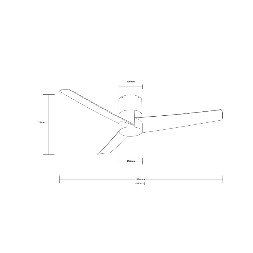 ZEVENTI - Ventilador de techo LED BARROSA LED/18W/230V 3000/4000/6000K Wi-Fi Tuya cromado mate + mando a distancia