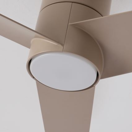 ZEVENTI - Ventilador de techo LED BARROSA LED/18W/230V 3000/4000/6000K Wi-Fi Tuya beige + mando a distancia