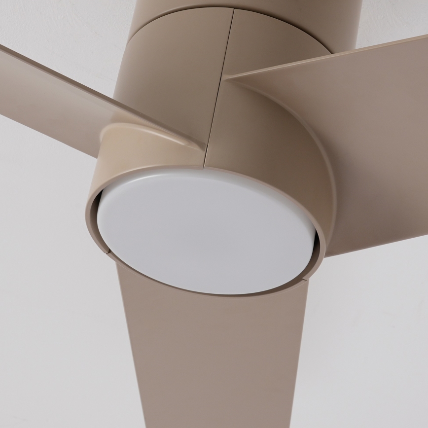ZEVENTI - Ventilador de techo LED BARROSA LED/18W/230V 3000/4000/6000K Wi-Fi Tuya beige + mando a distancia
