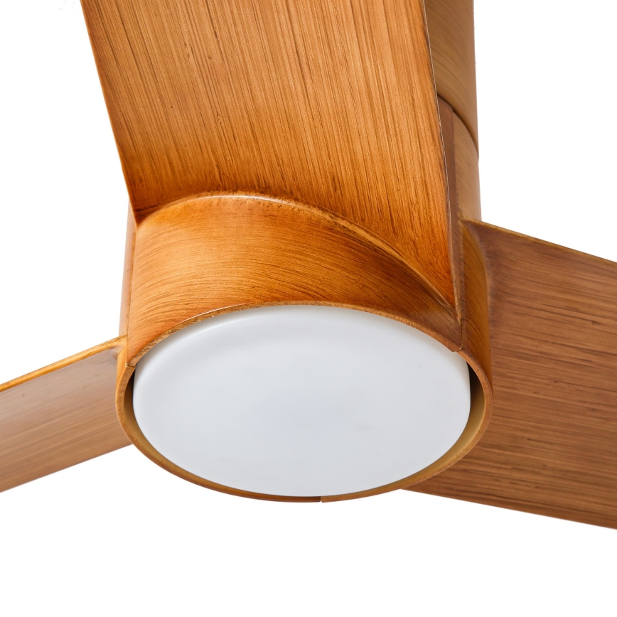 ZEVENTI - Ventilador de techo LED BARROSA LED/18W/230V 3000/4000/6000K Wi-Fi Tuya marrón + mando a distancia