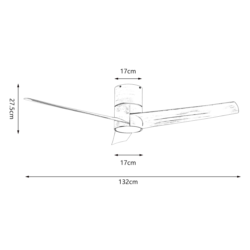 ZEVENTI - Ventilador de techo LED BARROSA LED/18W/230V 3000/4000/6000K Wi-Fi Tuya marrón + mando a distancia