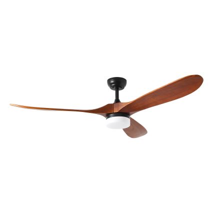 ZEVENTI - Ventilador de techo LED GINOSA LED/18W/230V 3000-6000K Wi-Fi Tuya negro/roble + mando a distancia