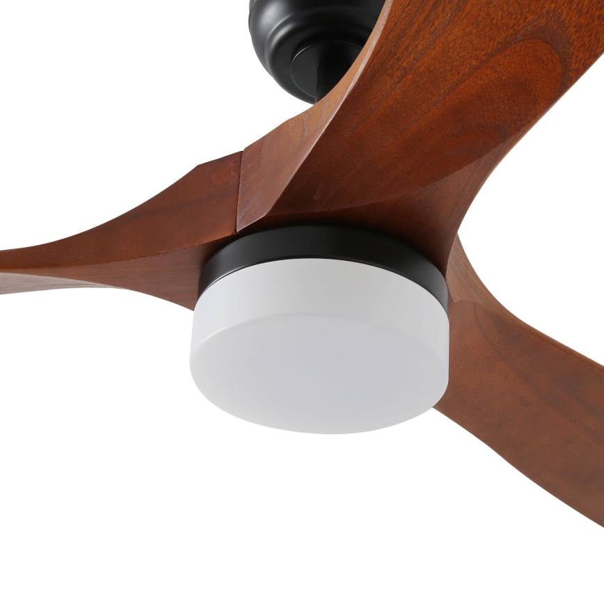 ZEVENTI - Ventilador de techo LED GINOSA LED/18W/230V 3000-6000K Wi-Fi Tuya negro/roble + mando a distancia