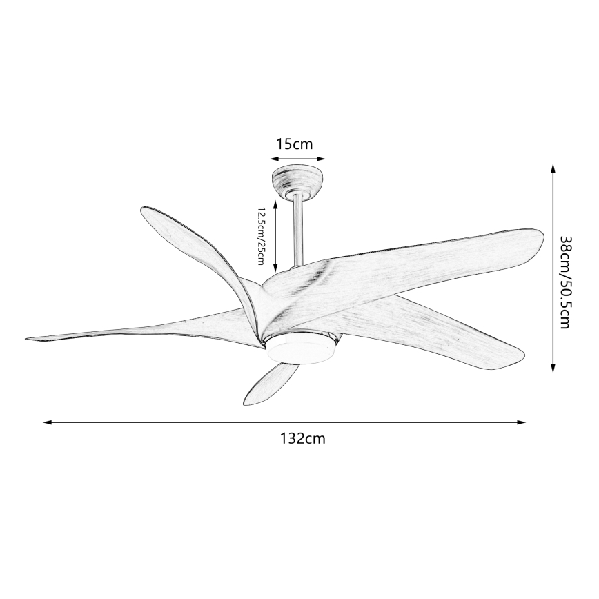 ZEVENTI - Ventilador de techo LED regulable LUCCA LED/18W/230V 3000-6000K Wi-Fi Tuya marrón + control remoto