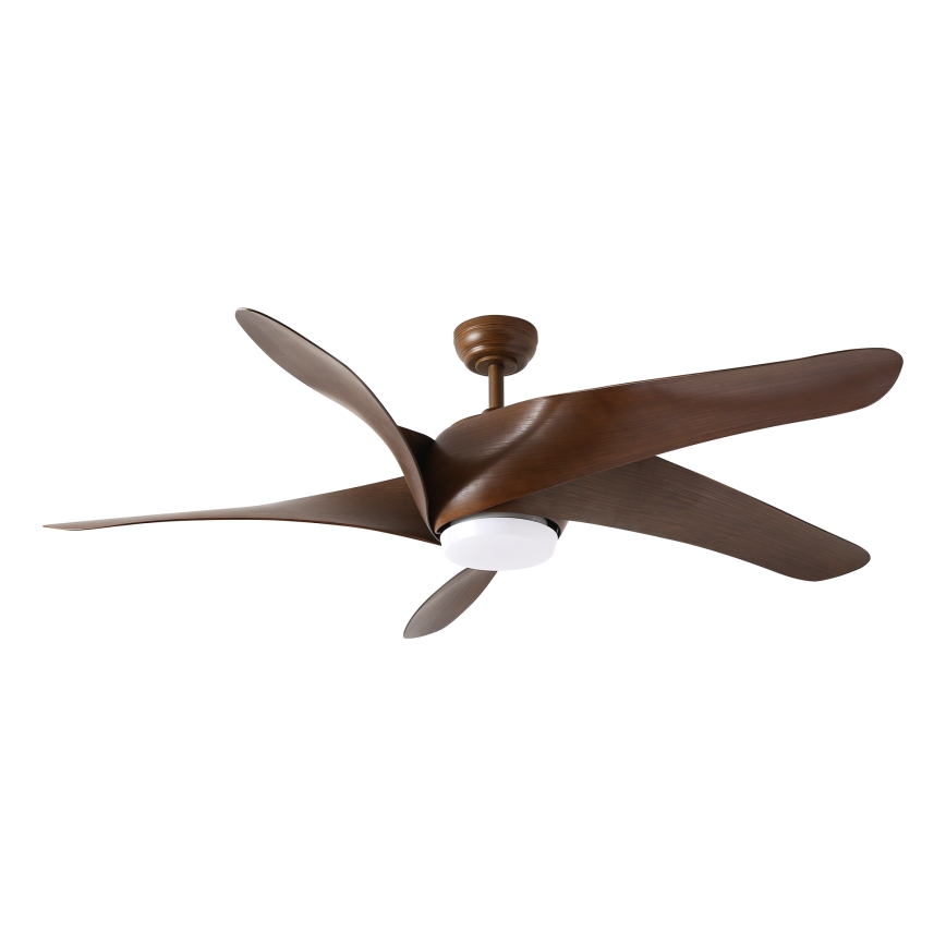 ZEVENTI - Ventilador de techo LED LUCCA LED/18W/230V 3000/4000/6000K Wi-Fi Tuya marrón + mando a distancia