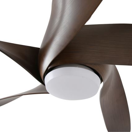 ZEVENTI - Ventilador de techo LED LUCCA LED/18W/230V 3000/4000/6000K Wi-Fi Tuya marrón + mando a distancia