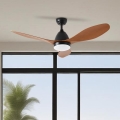 ZEVENTI - Ventilador de techo LED MURO LED/18W/230V 3000-6000K Wi-Fi Tuya negro + control remoto