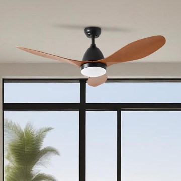 ZEVENTI - Ventilador de techo LED MURO LED/18W/230V 3000-6000K Wi-Fi Tuya negro + mando a distancia