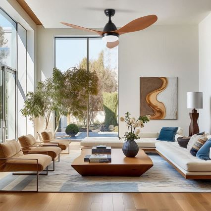 ZEVENTI - Ventilador de techo LED MURO LED/18W/230V 3000/4000/6000K Wi-Fi Tuya negro + control remoto