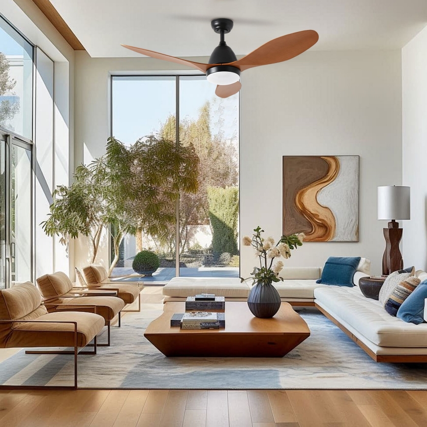 ZEVENTI - Ventilador de techo LED MURO LED/18W/230V 3000/4000/6000K Wi-Fi Tuya negro + control remoto