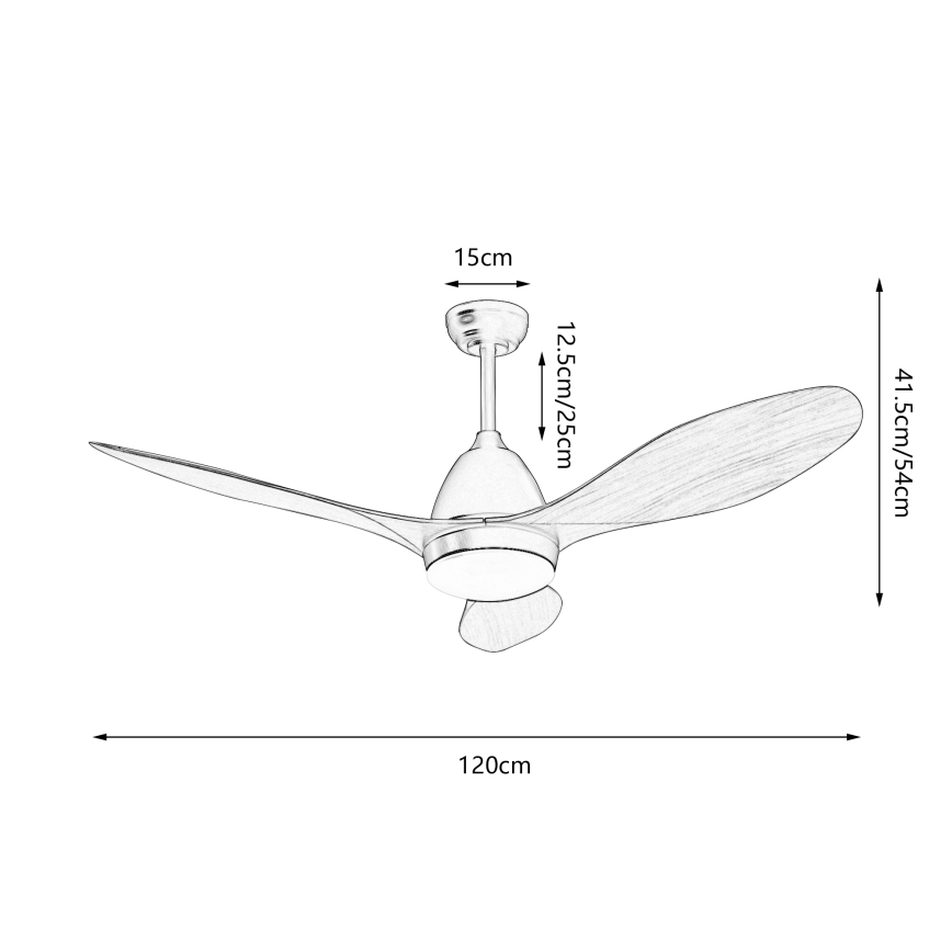 ZEVENTI - Ventilador de techo LED MURO LED/18W/230V 3000/4000/6000K Wi-Fi Tuya negro + control remoto