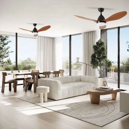 ZEVENTI - Ventilador de techo LED MURO LED/18W/230V 3000-6000K Wi-Fi Tuya negro + mando a distancia