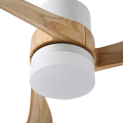 ZEVENTI - Ventilador de techo LED regulable NATURITO LED/18W/230V 3000-6000K Wi-Fi Tuya blanco/roble + control remoto